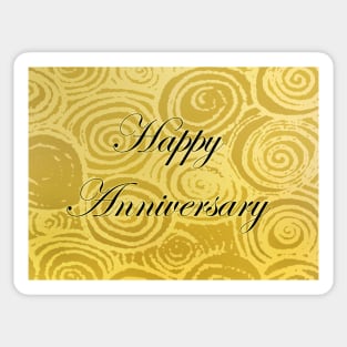 Anniversary Swirls Gold Sticker